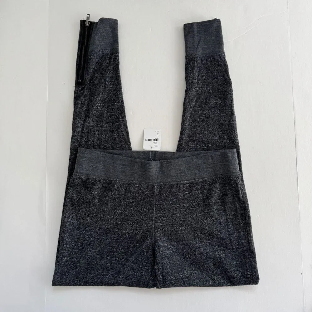 Free People Grey Zipper Ankle Leggings Size Small NWT